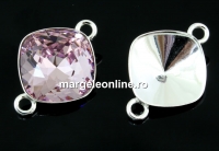 Link, base, 925 silver, rhombus, for Swarovski 4470 10mm - x1