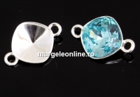 Link, base, 925 silver, rhombus, for Swarovski 4470 and 4461 12mm - x1