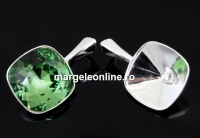Pendant base, square, 925 silver, for Swarovski 4470 and 4461 12mm - x1