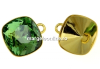 Pendant base, gold-plated 925 silver, square, for Swarovski 4470 and 4461 12mm - x1