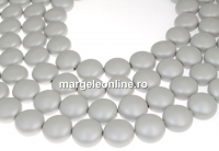 Perle Swarovski disc, pastel grey pearl, 10mm - x10