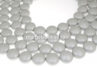 Perle Swarovski disc, pastel grey pearl, 12mm - x4