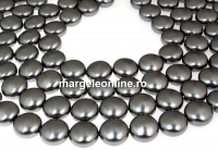 Perle Swarovski disc, dark grey pearl, 10mm - x10