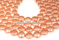 Perle Swarovski disc, rose peach pearl, 12mm - x4