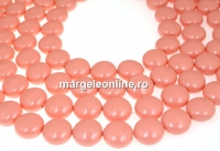 Perle Swarovski disc, pink coral pearl, 12mm - x4