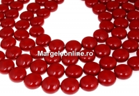 Perle Swarovski disc, red coral pearl, 12mm - x4