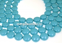 Perle Swarovski disc, turquoise pearl, 12mm - x4