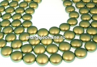 Perle Swarovski disc, iridescent green pearl, 10mm - x10