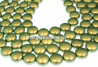 Perle Swarovski disc, iridescent green pearl, 16mm - x2