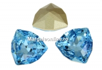 Swarovski, fancy rivoli Trilliant, aquamarine, 7mm - x1