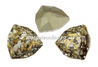 Swarovski, fancy rivoli Trilliant, gold patina, 12mm - x1