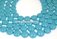 Perle Swarovski disc, turquoise pearl, 14mm - x4