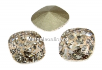 Swarovski, fancy square, rose patina, 12mm - x1