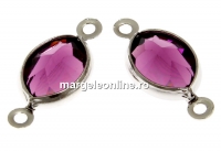 Swarovski, link pl. cu rodiu, oval, amethyst, 15mm - x2