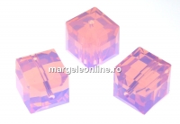 Swarovski, margele cub, rose water opal, 4mm - x2