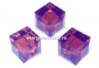 Swarovski, margele cub, cyclamen opal, 8mm - x1