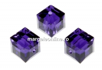 Swarovski, margele cub, purple velvet, 6mm - x2