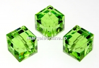 Swarovski, margele cub, peridot, 8mm - x1