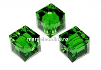 Swarovski, margele cub, dark moss green, 8mm - x1