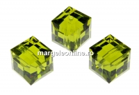 Swarovski, margele cub, olivine, 8mm - x1