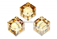 Swarovski, margele cub, golden shadow, 8mm - x1