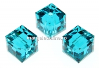 Swarovski, margele cub, blue zircon, 8mm - x1