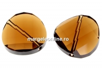 Swarovski, margele twist, smoked topaz, 18mm - x1