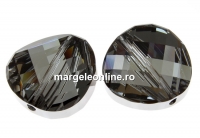 Swarovski, margele twist, silver night, 18mm - x1