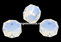 Swarovski, margele rondelle, white opal, 8mm - x2