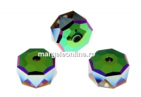 Swarovski, margele rondelle, scarabaeus green, 8mm - x2