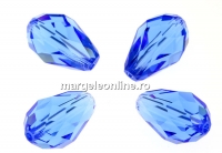 Swarovski, margele picatura, sapphire, 10.5mm - x2