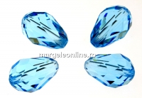 Swarovski, margele picatura, aquamarine, 10.5mm - x2