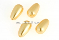 Perle Swarovski picatura, gold, 15x8mm - x2