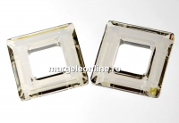 Swarovski, square ring pendant, silver shade, 30mm - x1