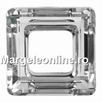 Swarovski, square ring pendant, crystal, 30mm - x1