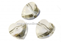 Swarovski, margele inima, silver shade, 10mm - x2