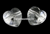 Swarovski, margele inima, crystal, 10mm - x2