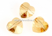 Swarovski, margele inima, golden shadow, 14mm - x1