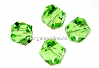 Swarovski, margele graphic cub, peridot, 8mm - x1