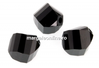 Swarovski, faceted helix bead, jet, 12mm - x2