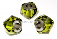 Swarovski, becharmed helix, olivine, 14mm - x1