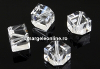 Swarovski, margele cub, crystal, 6mm - x1