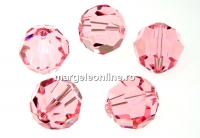 Swarovski, margele rotund fatetat, light rose, 12mm - x1