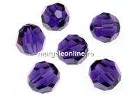 Swarovski, margele rotund fatetat, purple velvet, 6mm - x6