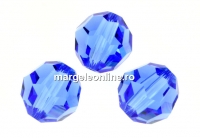 Swarovski, margele rotund fatetat, sapphire, 4mm - x10