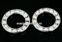 Swarovski, disc placat cu rodiu, aurore boreale, 15.5mm - x1