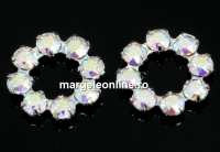 Swarovski, floare placat cu rodiu, aurore boreale, 10mm - x1