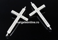 Link cruce cu cristale argint 925, 35.5mm  - x1