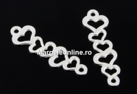 Link, hearts, 925 silver, 20.5mm  - x1