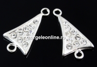 Link triunghi cu cristale argint 925, 23mm  - x1